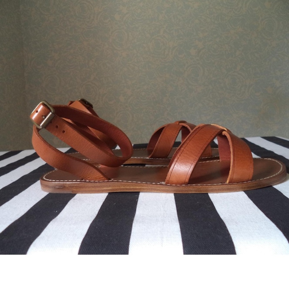 ISABEL MARANT Paris Merry Flat Brown Leather Sandals 41 10 (needs shoe glue) - Picture 2 of 7